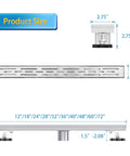 24 Inch Linear Shower Drain With Bar Pattern Grate Stainless Steel AISI 304 Built To Last Rustproof And Fast Drainage