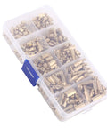 Three Millimeter Brass Standoff Kit For PCBs And DIY Electronics with hex male and female ends in plastic case