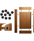 500 Pack Cabinet Door Spacers Rubber Bumper Balls For Raised Panel Grooves Quarter Inch Gap Adjusters shown with wooden panel layout.