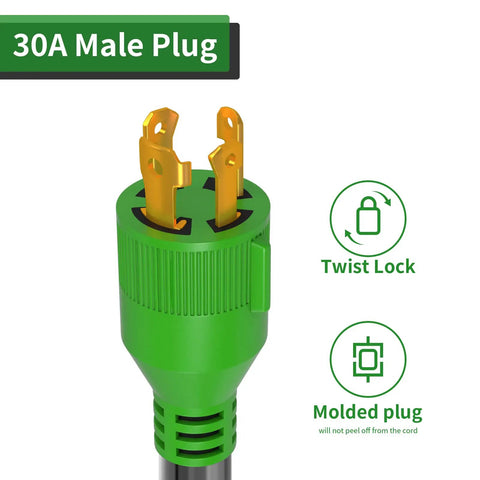 Beefy Welder Power Adapter From Generator 4 Prong 30 Amp To Welder 50 Amp NEMA L14 30P To 6 50R 12 Inch Heavy Duty 10 AWG 30A male plug