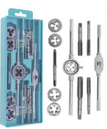 Dope 12 Piece Metric Tap And Die Set M3 To M12 For Bolt Nut Repair With Reamers Straight Thread Plugs Alloy Steel Cutting Tools For Rusty Stripped Threads Restoration Kit, blue case and tools