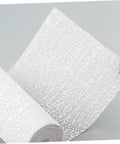 Heavy Duty Pro Grade Patch Kit With Plaster Gauze Strips For Drywall Repair Quick Fix Of Loose Wall Fixtures, DIY Home Projects, And Model Scenery, Wide Long Roll For Easy Smoothing And Strong Hold held by hand