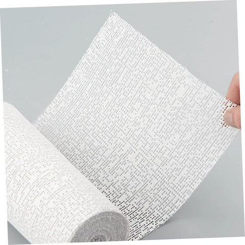 Heavy Duty Pro Grade Patch Kit With Plaster Gauze Strips For Drywall Repair Quick Fix Of Loose Wall Fixtures, DIY Home Projects, And Model Scenery, Wide Long Roll For Easy Smoothing And Strong Hold held by hand