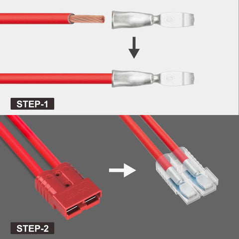 2-4 Gauge Battery Quick Connectors 175A Powerpole Kit For 12V-36V Winches ATVs assembly steps illustration