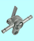 Three Sixteenth Inch Inline Fuel Shut Off Valve With Clamps for small engine vehicles close-up view