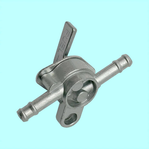 Three Sixteenth Inch Inline Fuel Shut Off Valve With Clamps for small engine vehicles close-up view