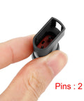 Brake pad wear sensor connector, two-pin, in black housing with red insert; Ford Transit Box 2013–2019