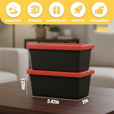 Mini Stackable Desk Storage Bins with Lids for Office Crafts Jewelry and Small Parts Grab and Go Organizer for Home Office Space