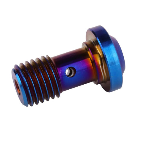 Titanium Banjo Bolts Beefy Yet Precise M10x20mm 1 To 1.25 Pitch Torx Head Brake Fitting Adapter Screw Burnt Blue Universal