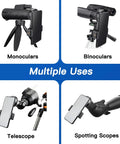 Universal Binocular Phone Adapter With 360-Degree Rotation used on binoculars, monoculars, telescopes, and spotting scopes.
