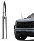 Bullet Antenna With Valve Stem Caps Mast For Chevy Silverado 1500 2500 3500 HD Ford F150 F250 F350 Denali And Jeep Chrome Truck Accessory