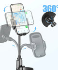 Cup Phone Holder For Car With 360 Degree Gooseneck, Ready To Rock Universal Mount For Car Truck And Golf Cart, showing rotation