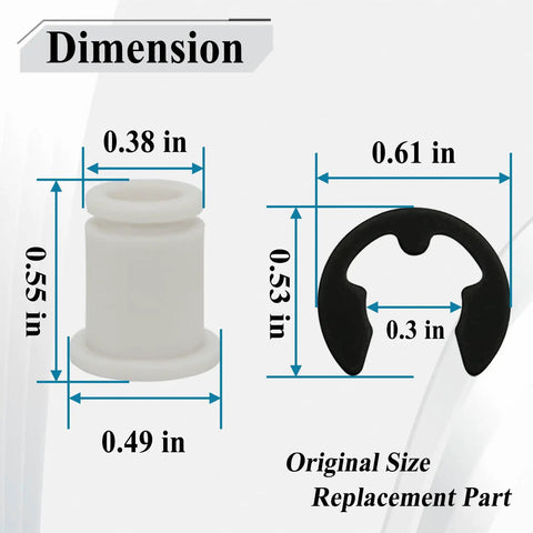 Dimensions of Four Sets Of Eight Shifter Cable Bushing Kit With Rubber And Metal Components For Automatic Transmissions