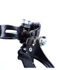 Close-up of Universal Road And Mountain Bike Thumb Shifter Set for Front Derailleur Gear Change with aluminum construction.