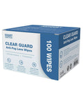 SOLWST Optix Clear Guard anti-fog lens wipes box, 100 pre-moistened, individually wrapped