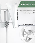 Vertical Wind Turbine Generator Kit 600W 24V With Charge Controller For Marine RV Home Use Low Noise Operation Easy Install Hybrid Solar Wind System