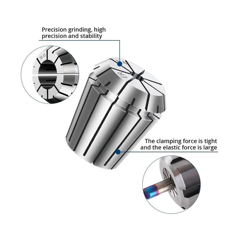 High Precision Spring Collet Chuck For CNC Milling Machine ER11 16 20 25 32 Sizes Super Tight Grip 0.008mm Accuracy tool holder close-up