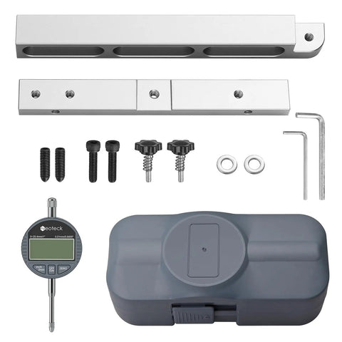 Digital Dial Indicator Table Saw Gauge for Three Quarters Inch Miter Groove and Wider Pro Grade Blade and Fence Alignment Runout Check Calibration with accessories