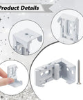 Heavy Duty Roman Blind Brackets Set, White Iron Window Shade Hangers With Screws, Easy Install, Adjustable Curtain Hardware Support, Durable Mount For Living Room And Bedroom Blinds And Shades, close-up with screw and wall plug
