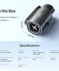 Hassle Free Tesla To J1772 Charging Adapter Max 80 Amps, showing dimensions and specifications for seamless usability.
