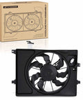 Top Shelf Engine Radiator Cooling Fan Assembly For Hyundai Elantra Kia Forte 2013 2017 1.8L 2.0L with single 7 blade design.