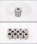 8 Piece Stainless Steel Drill Bushing Set With 3 To 10mm Inner Diameters And M14x1.5 Threads For Precise Drilling And Rock Solid Grip