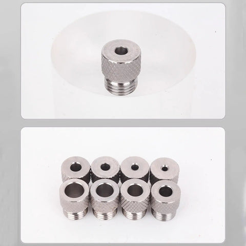 8 Piece Stainless Steel Drill Bushing Set With 3 To 10mm Inner Diameters And M14x1.5 Threads For Precise Drilling And Rock Solid Grip