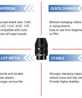 Versatile Variable Speed Rotary Tool Kit With Keyless Chuck shown with universal compatibility, quick change, alloy metal, stable features.