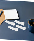 100 Pack Double Sided Hook And Loop Strips With White Pet Film Backing 2.5x10cm Self Adhesive Heavy Duty Fastener Tape arranged on a table.