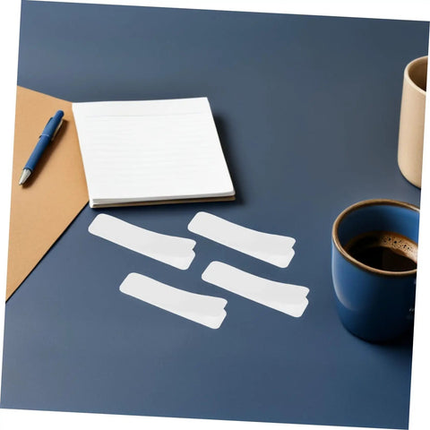 100 Pack Double Sided Hook And Loop Strips With White Pet Film Backing 2.5x10cm Self Adhesive Heavy Duty Fastener Tape arranged on a table.