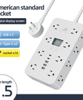 Total Game Changer Flat Power Strip With Eleven AC Outlets And Three Smart USB Chargers Saves Serious Space Behind Desks Or Dressers Perfect For College Dorms Home Offices And Weekend Getaways Always Works, showing 16 sockets and 3 USB ports.