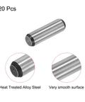 Five Sixteenth Inch Dowel Pins, One Inch Length, Heat Treated Alloy Steel For Extra Hardness, 20 Pieces