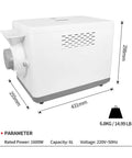 Image of Automatic Coffee Bean Roaster With Nonstick Electric Pan For Peanuts Cashews And Chestnuts, white 1600W, 6L capacity.