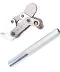 Beefy Hold Down Bench Clamp for Doors Machinery and Automotive Workbench Use 200kg Holding Force with high-carbon steel handle.