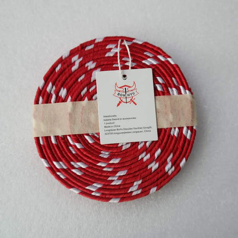 Red And White Sageo Wrapping Cord For Katana Wakizashi And Tanto DIY Sword Projects 300 Cm 118 In Lightweight 70 G Cotton Thread Or Fiber