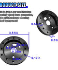 Half Inch Steering Wheel Hub Adapter Spacer Beefed Up Aluminum Conversion Kit showing product dimensions in solid black.