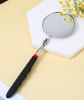 Telescoping Inspection Mirror With 360 Degree Rotation And Retractable Handle 3.16 Inch Diameter Circular Inspection Mirror