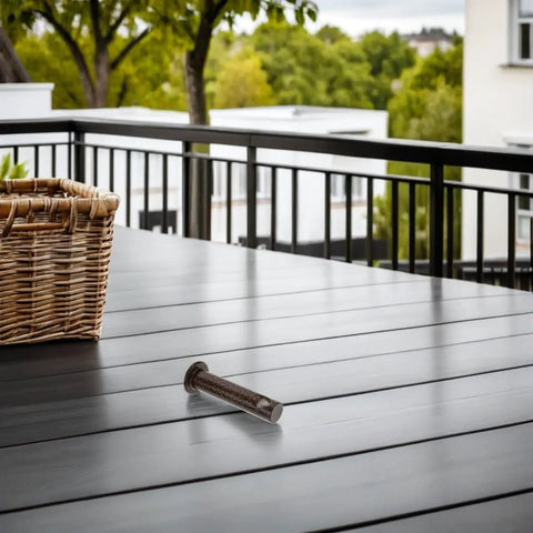 Heavy Duty Steel Alloy Hammock Chair Pin Plugs Two Pack With Easy Installation on a patio table, modern design.