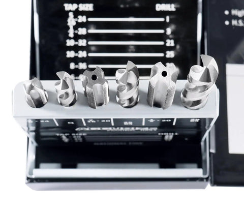 18 Piece HSS UNF Tap And Drill Set With Fully Ground Taps And Drills For Precision Threading Includes UNF Sizes Six Forty UNF To One Half Twenty UNF And Drill Bits Thirty Three Twenty Nine Twenty Five Twenty One I Q