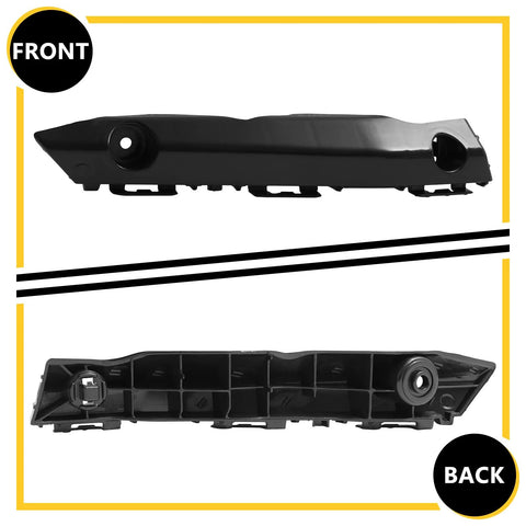 Pair of BXZ front bumper cover bracket retainers, black plastic, for Toyota Camry 2015–2017.