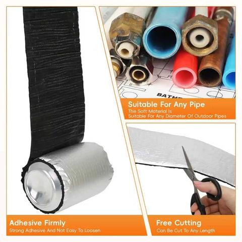 Self Adhesive Pipe Insulation Wrap For Water Lines Foam Tube Heat Tape For Outdoor Pipes Winter Protection, roll view