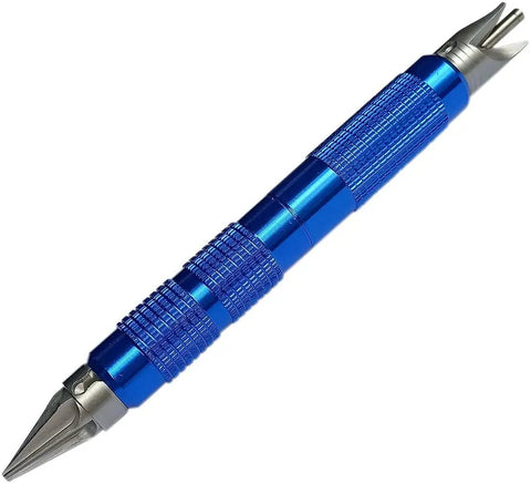 Blue Case Prep Tool Kit for Reloading Brass Ammo With Six Tools Including Primer Pocket Reamer Chamfer Debur Cleaner Plus Handle