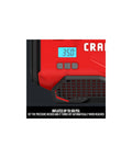 Digital display of V20 Tire Inflator Portable Air Compressor With Cordless 120V Corded And 12V Car Adapter Modes showing 35 PSI.