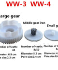 Kids Ride On Toy Car 390 Gearbox Gear Set With WW-3 WW-4 Gears Full 44T Large Gear And 8T Middle Gear Small Gear