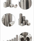 480 Piece SAE Internal Hex Drive Cup Point Screws Assortment Kit With 24 Sizes In 304 Stainless Steel Hex Allen Head Socket Set Grub Screws Bolts