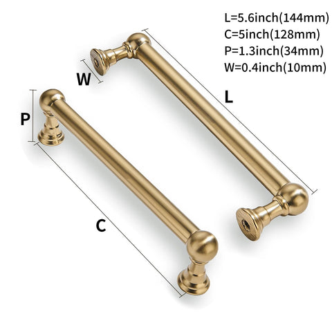 Champagne Bronze Cabinet Pulls 10 Pack For Drawers And Cabinets With Satin Brass Finish 5 Inch Hole Center Solid Heavy Duty Metal Handles