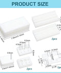 Product size dimensions of Polymer Clay Bead Roller And Hole Maker Set for 4mm 6mm 8mm beads in white plastic mold.