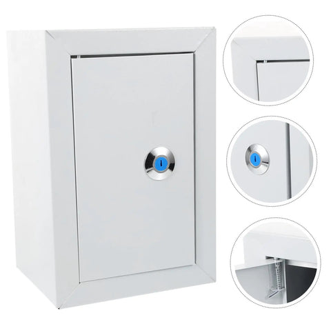 Front view of Heavy Duty Weatherproof Wall Mount Electrical Distribution Box For Industrial Use Durable Steel Enclosure with lock