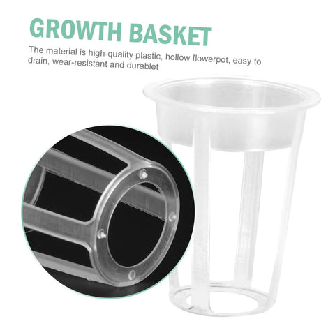200 Piece Hydroponic Growth Kit For Easy Garden Veggies With Lightweight Breathable Plant Cups And Growth Baskets Ideal For Hydroponic Vegetables Drought Resistant Plant Maintenance And Home Setup, clear plastic growth basket
