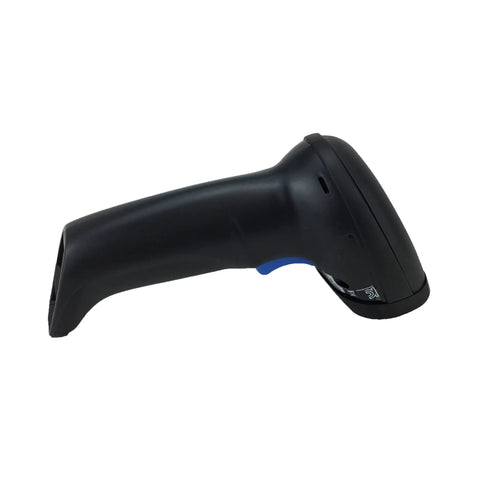 Side view of QD2590 Handheld Corded Barcode Scanner Kit for 1D, 2D, and Postal Codes, IP52 Black, Omnidirectional Reading
